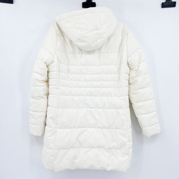 SwissTech Hooded Mid Length Puffer Jacket Fleece Double Zip Womens Size M - Picture 9 of 14